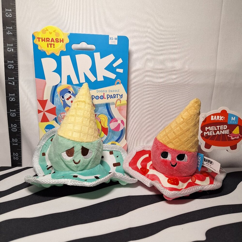 NWT Bark Melty Minty Monty Dog Toy XS-M & Melted Melanie Dog Toy M -2 pack